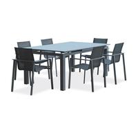 Ensemble repas de jardin 6 places en aluminium