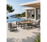 Ensemble repas de jardin 7 places en aluminium