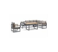 Ensemble Repas de Jardin 7 Places "Yonaha" 187cm Gris Anthracite