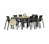 Ensemble repas de jardin 8 places avec plateau céramique