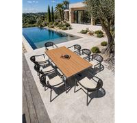 Ensemble repas de jardin 8 places en alu - gris anthracite