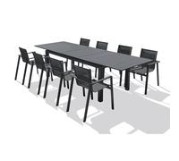Ensemble repas de jardin 8 places en aluminium
