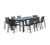 Ensemble repas de jardin 8 places en aluminium