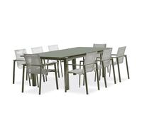 Ensemble repas de jardin 8 places en aluminium