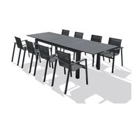Ensemble repas de jardin 8 places en aluminium