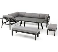 Ensemble repas de jardin ANTALYA 9 places en aluminium - GRIS ANTHRACITE