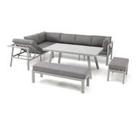 Ensemble repas de jardin Antalya DCB Garden aluminium gris 9 personnes