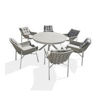 Ensemble repas de jardin 6 places - blanc