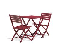 Ensemble repas de jardin carré 2 places en aluminium
