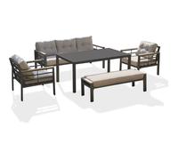 DCB Garden Ensemble repas de jardin CAYENNE 7 places aluminium Gris anthracite