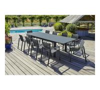 DCB Garden - Ensemble repas de jardin Miami 10 places aluminium anthracite