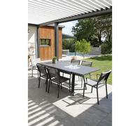 Ensemble repas de jardin 6 places en aluminium - Gris anthracite - STOCKHOLM