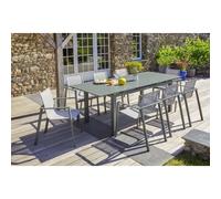 Ensemble repas de jardin en aluminium - kaki