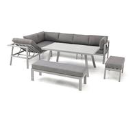 Ensemble repas de jardin - Gris - Aluminium - 9 places - Antalya
