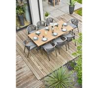 Ensemble repas de jardin 8 places - gris anthracite