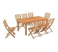 Generique Salon de jardin HAVANA Bois eucalyptus FSC Table 180 x 90 cm + 8 chaises pliantes 8 pers