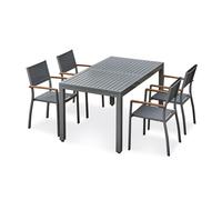 Ensemble repas de jardin orsino 4 places - gris anthracite