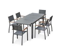 Ensemble repas de jardin orsino 6 places - gris anthracite