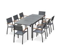 Ensemble repas de jardin orsino 8 places - gris anthracite