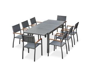 Ensemble repas de jardin orsino 8 places - gris anthracite