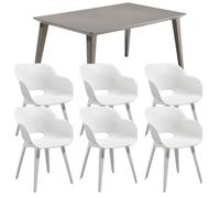 Allibert Table à manger LIMA 160 – 157 x 98 x 74 cm – Cappuccino
