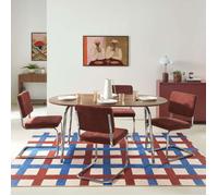 Ensemble repas table à manger ovale VASSI et lot de 4 chaises JACK - Bois foncé