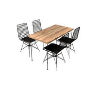 Concept Usine Ensemble repas Square – industriel bois et noir