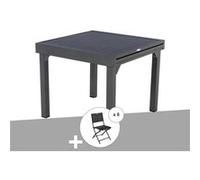 Ensemble Repas Table Extensible Alu 4/8 Places Graphite + 8 Chaises Modula - Hespéride Multicolore
