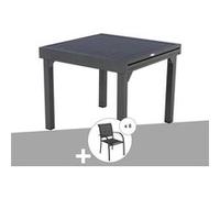 Ensemble Repas Table Extensible Alu 4/8 Places Graphite 8 Fauteuils Piazza Hesp Ride Multicolore