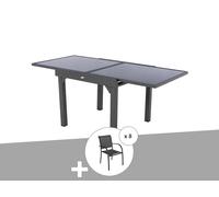 Ensemble Repas Table Extensible Carr?E En Verre + 8 Fauteuils - Piazza - Hesp?Ride Multicolore