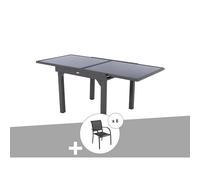 Ensemble repas table extensible carrée en verre + 8 fauteuils - piazza - hespéri