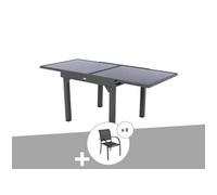 Ensemble Repas Table Extensible Carrée En Verre + 8 Fauteuils - Piazza - Hespéride Multicolore
