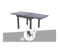 Ensemble repas table extensible carrée en verre + 8 fauteuils - Piazza - Hespéride G