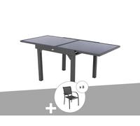 Ensemble Repas Table Extensible Carrée En Verre + 8 Fauteuils - Piazza - Hespéride Multicolore