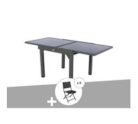 Ensemble repas table extensible carrée en verre Piazza + 8 chaises Modula - Hespéride