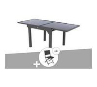Ensemble repas table extensible carrée en verre Piazza + 8 chaises Modula - Hespéride G