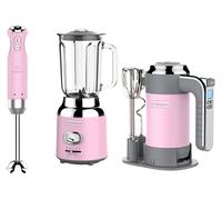 Ensemble Retro Westinghouse - Batteur à main + Mixeur plongeant + Blender - Rose Rose