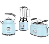 Ensemble Retro - Grille pain 2 fentes + Bouilloire 1,7 L - Blender - Bleu
