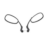 Ensemble rétroviseurs moto Rétroviseur Latéral Ovale Chromé Pour Guidon Moto Pour Mondial HPS 125 300 Rétroviseurs extrémité guidon(Noir)