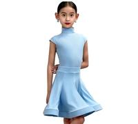 Ensemble Robe Danse Latine Fille Tenue de Spectacle compétition Danse Salon | Tenue en nylon sans manches pour la compétition ou l'entraînement de danse (rumba, cha-cha, samba, tango) - Enfants