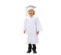 Ensemble robe de spectacle et chapeau assorti pour enfants, tenue de scène multicolore pour garçons et filles, parfaite pour cérémonie de remise de diplôme maternelle ou baccalauréat, tissu léger et
