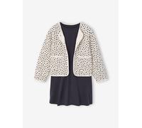 Ensemble robe et gilet matelassé fille anthracite 6A