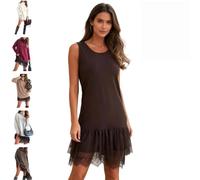 Ensemble Robe Pull Femme Chic Et Elegant 2 Pièces À Bordure en Dentelle Mini Robes Et Col Roulé Manches Longues Lâche Grande Taille Pull Loisirs Tricot Robes Débardeur Doux Automne Hiver Fête Costume