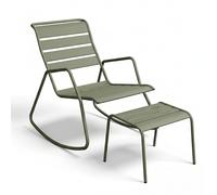 Ensemble Rocking chair + Repose-pieds FERMOB Monceau - Cactus