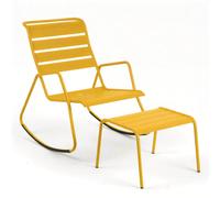 Ensemble Rocking chair + Repose-pieds FERMOB Monceau - Miel