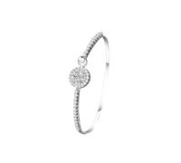 Ensemble Rond En Argent Avec Bracelet En Zircon Fin, Avec Une Pierre Centrale Entourée De Diamants Cassés Pouvant Être Ajustés Pour L'ouverture, Adapté Aux Loisirs Quotidiens,Aux Banquets Et Aux Fêtes