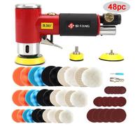 Ensemble rouge - Mini Ponceuse À Air Orbitale, Polisseuse Pneumatique À Angle Droit Et Tampons Éponge De Poli