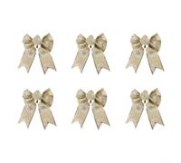 Ensemble Ruban Flocon de Neige Noël 6pcs Soie 23x17cm Styles Uniques | Silk Cloth Material, 23x17cm Large Size, 6 Bows pour Per Set, For Tree Decor And Wrapping, Easy To Attach