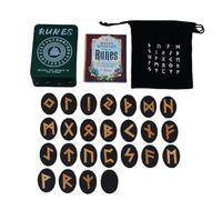 Ensemble Runes avec Manuel et Pochette - 25 Runes Divination en Bois pour l' Sorcellerie, mythologie Nordique et méditation | Outils spirituels adaptés aux débutants pour concen
