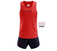 Ensemble running débardeur et short Givova New York - Rouge/Navy Blue - Taille S XL